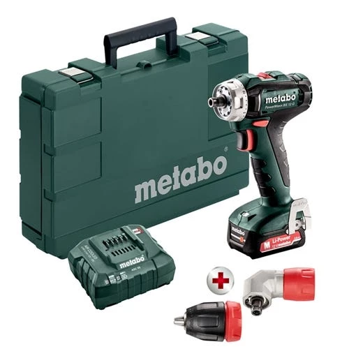 Metabo 12V PowerMaxx BS 12 Q Drill/Driver Installation 3-In-1 Kit (2.0Ah) 601037620 1 Metabo 12V PowerMaxx BS 12 Q Drill/Driver Installation 3-In-1 Kit (2.0Ah) 601037620