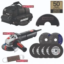 Metabo WP 11-125 QUICK US-50 Kit 5" Angle Grinder Kit 50th Anniversary 11000 RPM 11 Amps Non-Locking Paddle US60362450K