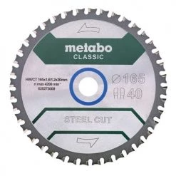Metabo 6.5" Circular Saw Blade Steel Cut 165 x 20mm, 40T Classic Quality 628273000