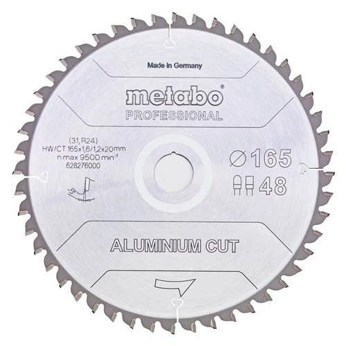 Metabo 6.5" Circular Saw Blade Aluminum Cut 165 x 20mm, 48T Professional 628276000 1 Metabo 6.5" Circular Saw Blade Aluminum Cut 165 x 20mm, 48T Professional 628276000