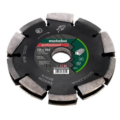 Metabo 5" Diamond Universal Channeling Disc 125 x 22.23mm, 20 Segment Professional 628298000 1 Metabo 5" Diamond Universal Channeling Disc 125 x 22.23mm, 20 Segment Professional 628298000