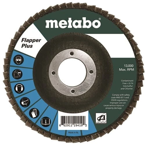 Metabo 6" Flapper Plus Flap Disc 40 Grit Type 29 629452000 1 Metabo 6" Flapper Plus Flap Disc 40 Grit Type 29 629452000