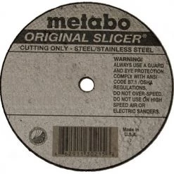 Metabo Type 1 Original Slicer A60TZ 4" X .040" X 3/8" Cutting Wheel 655323000